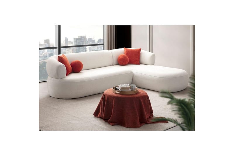 Kollumber Soffa med Divan 3-sits - Vit - Möbler - Soffa - Divansoffor & schäslongsoffa