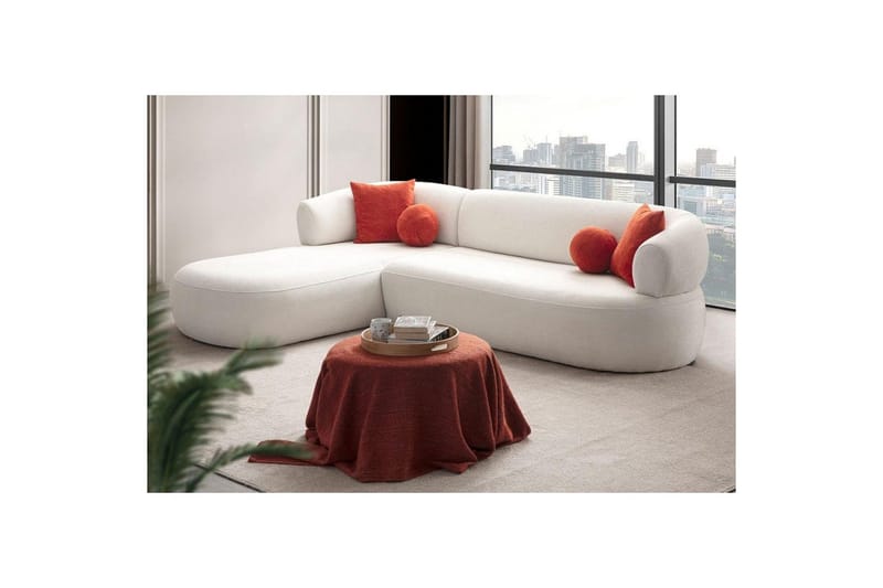 Kollumber Soffa med Divan 3-sits - Vit - Möbler - Soffa - Divansoffor & schäslongsoffa