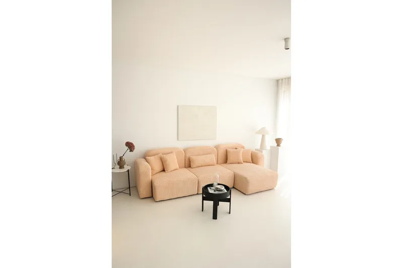 Kyrel Soffa med Divan 3-sits - Beige - Möbler - Soffa - Divansoffor & schäslongsoffa