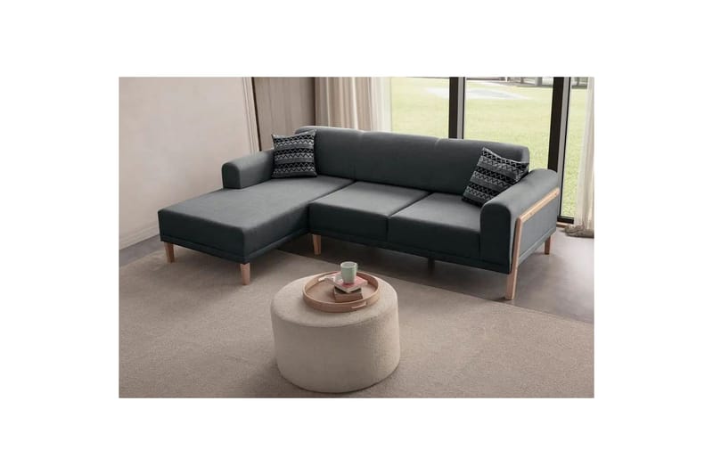 Latrona Soffa med Divan 3-sits - Antracit - Möbler - Soffa - Divansoffor & schäslongsoffa