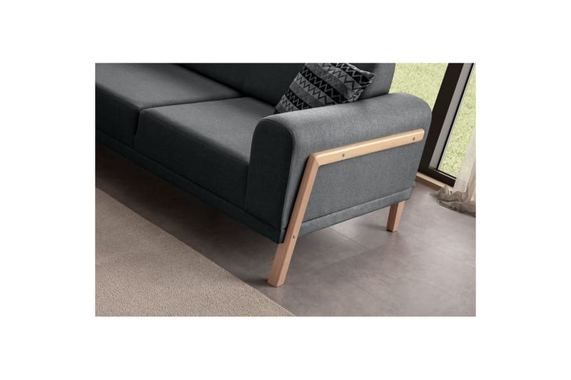 Latrona Soffa med Divan 3-sits - Antracit - Möbler - Soffa - Divansoffor & schäslongsoffa