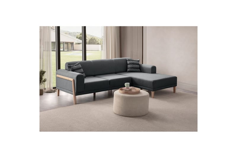 Latrona Soffa med Divan 3-sits - Antracit - Möbler - Soffa - Divansoffor & schäslongsoffa