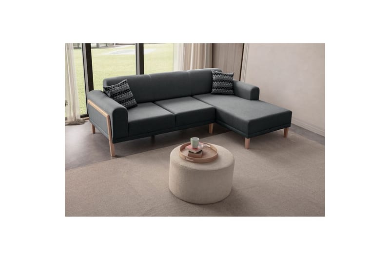 Latrona Soffa med Divan 3-sits - Antracit - Möbler - Soffa - Divansoffor & schäslongsoffa