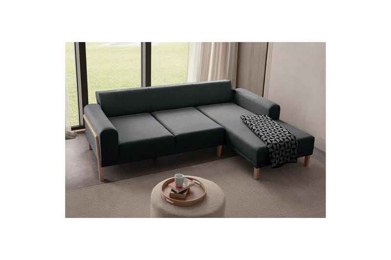 Latrona Soffa med Divan 3-sits - Antracit - Möbler - Soffa - Divansoffor & schäslongsoffa