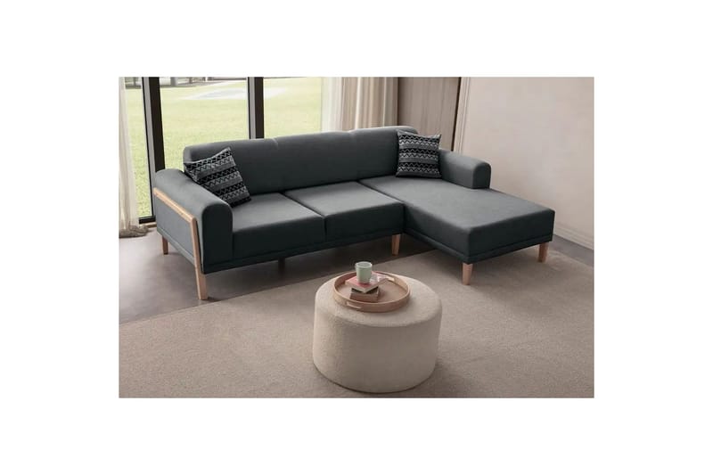 Latrona Soffa med Divan 3-sits - Antracit - Möbler - Soffa - Divansoffor & schäslongsoffa