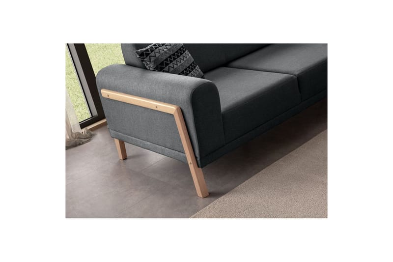 Latrona Soffa med Divan 3-sits - Antracit - Möbler - Soffa - Divansoffor & schäslongsoffa