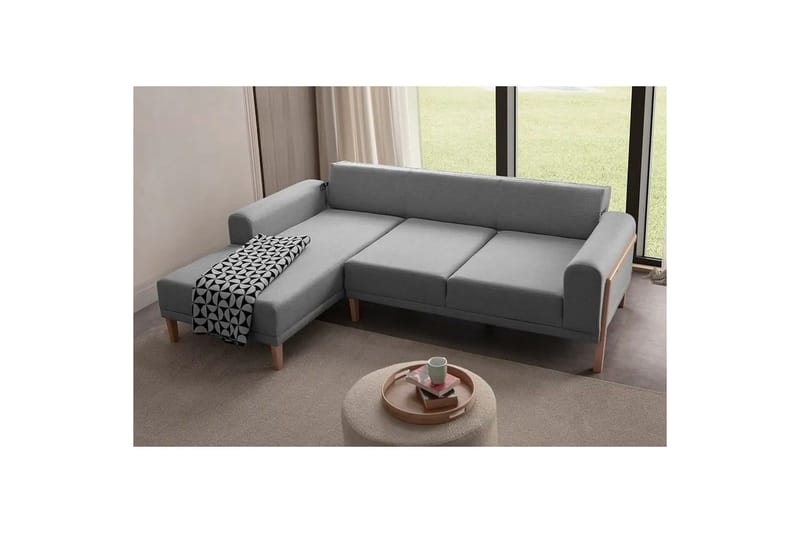 Latrona Soffa med Divan 3-sits - Grå - Möbler - Soffa - Divansoffor & schäslongsoffa