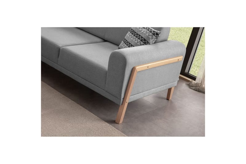 Latrona Soffa med Divan 3-sits - Grå - Möbler - Soffa - Divansoffor & schäslongsoffa