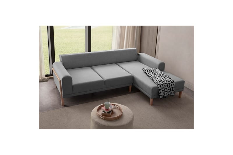 Latrona Soffa med Divan 3-sits - Grå - Möbler - Soffa - Divansoffor & schäslongsoffa
