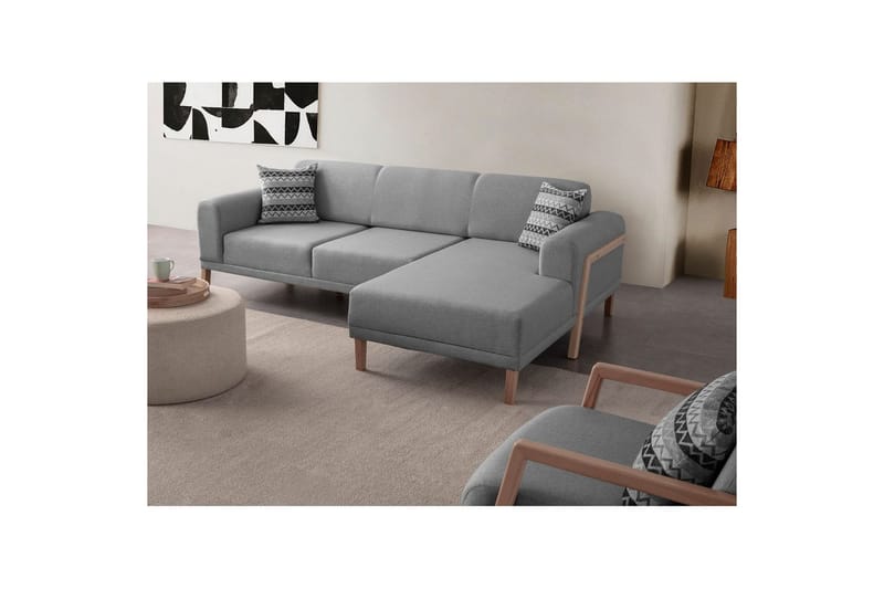 Latrona Soffa med Divan 3-sits - Grå - Möbler - Soffa - Divansoffor & schäslongsoffa