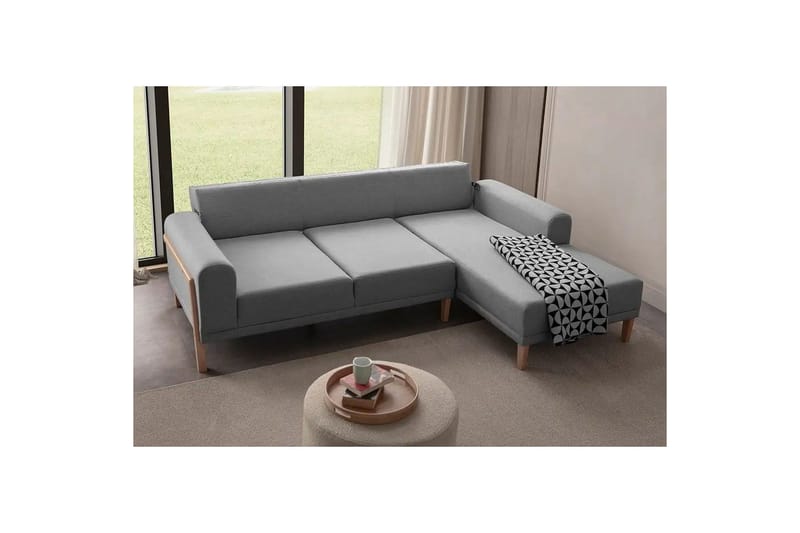 Latrona Soffa med Divan 3-sits - Grå - Möbler - Soffa - Divansoffor & schäslongsoffa