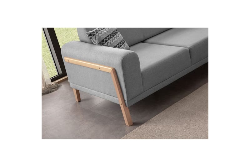 Latrona Soffa med Divan 3-sits - Grå - Möbler - Soffa - Divansoffor & schäslongsoffa