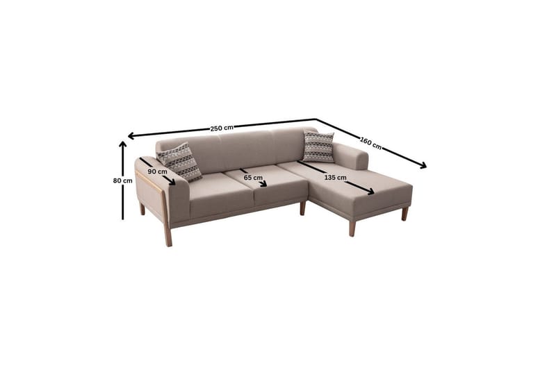 Latrona Soffa med Divan 3-sits - Krämvit - Möbler - Soffa - Divansoffor & schäslongsoffa
