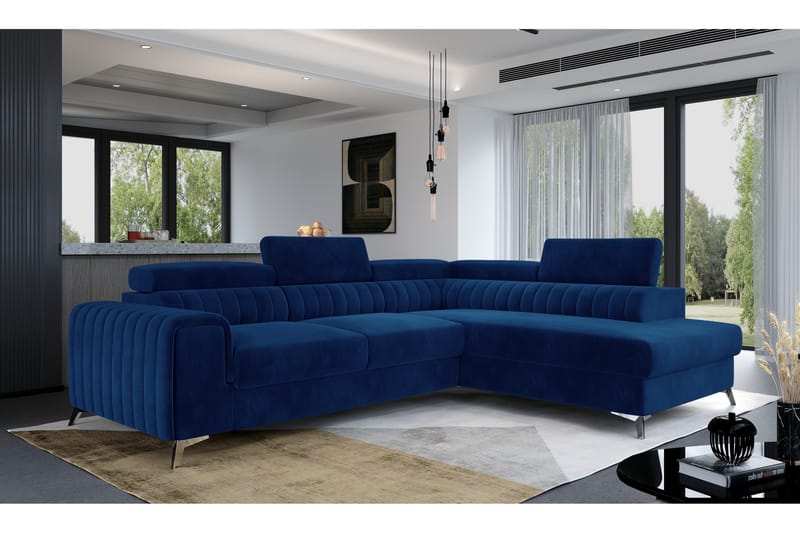 Laurece Schäslongsoffa Höger - Blå - Möbler - Soffa - Divansoffor & schäslongsoffa