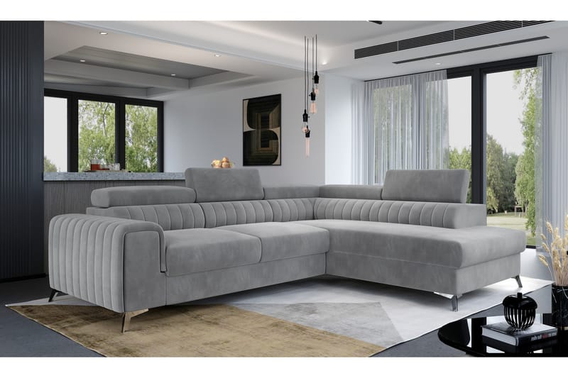 Laurece Schäslongsoffa Höger - Grå - Möbler - Soffa - Divansoffor & schäslongsoffa