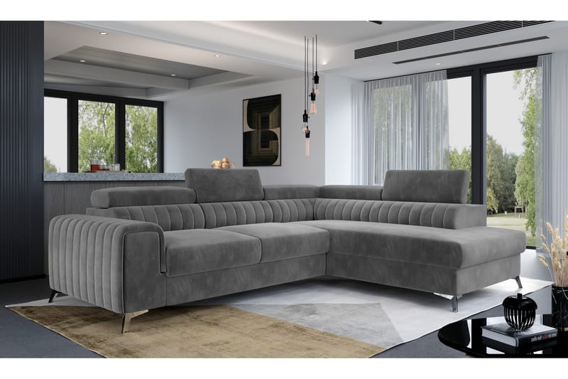 Laurece Schäslongsoffa Höger - Grå - Möbler - Soffa - Divansoffor & schäslongsoffa