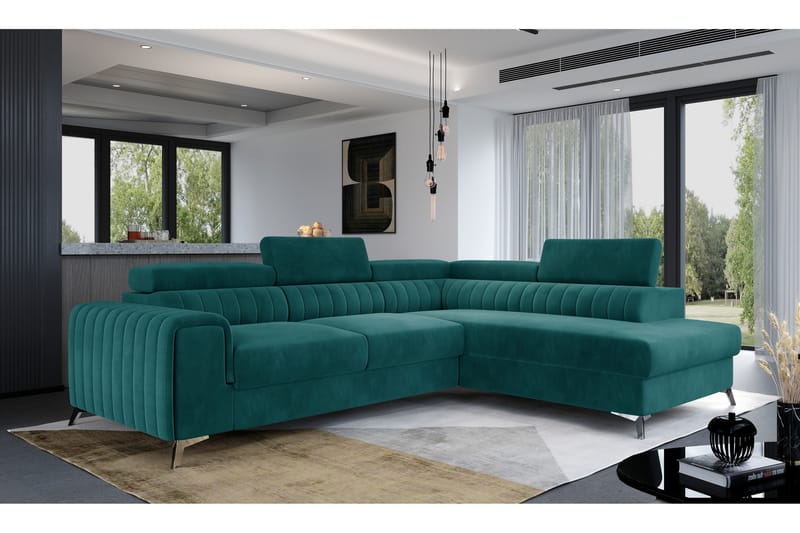 Laurece Schäslongsoffa Höger - Turkos - Möbler - Soffa - Divansoffor & schäslongsoffa