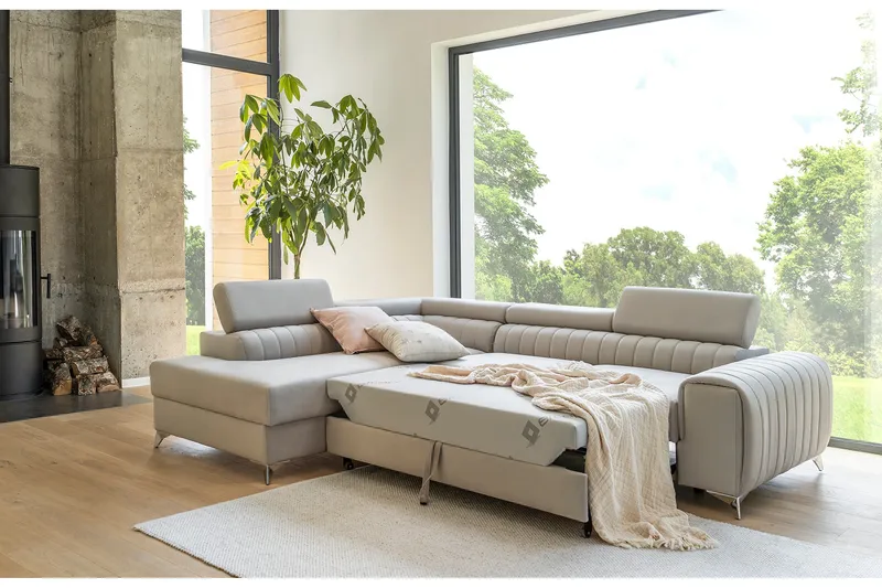 Laurece Schäslongsoffa Vänster - Beige - Möbler - Soffa - Bäddsoffa