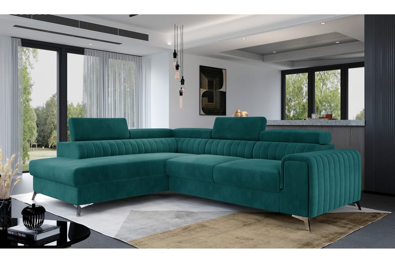 Laurece Schäslongsoffa Vänster - Turkos - Möbler - Soffa - Divansoffor & schäslongsoffa
