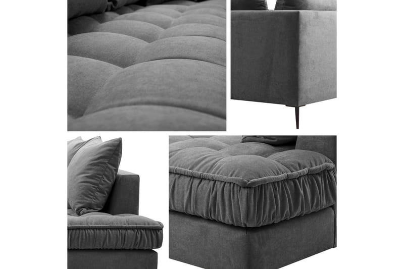 Lenara 3-sits Soffa - Rosa - Divansoffor & schäslongsoffa - Sammetssoffa - 3 sits soffa med divan