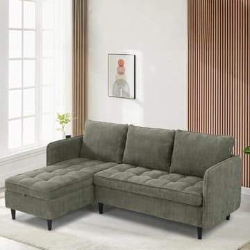 Lindhus 3-sits Soffa med vändbar divan och förvaring - Grön - Möbler - Soffa - Divansoffor & schäslongsoffa