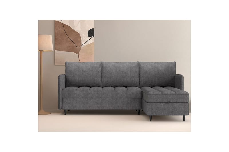 Lindhus Soffa med Divan 3-sits - Grå - Möbler - Soffa - Divansoffor & schäslongsoffa