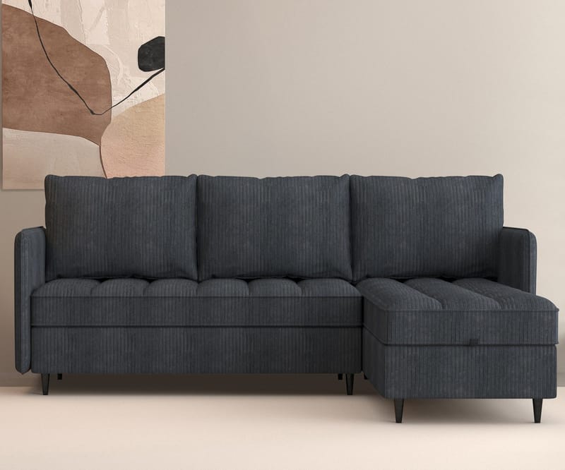 Lindhus Soffa med Divan 3-sits - Grå - Möbler - Soffa - Divansoffor & schäslongsoffa