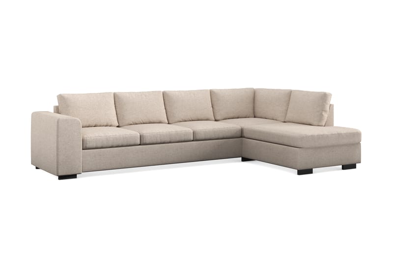 Link 4-sits Högervänd L-formad Large Schäslongsoffa i Tyg - Beige - Möbler - Soffa - Divansoffor & schäslongsoffa