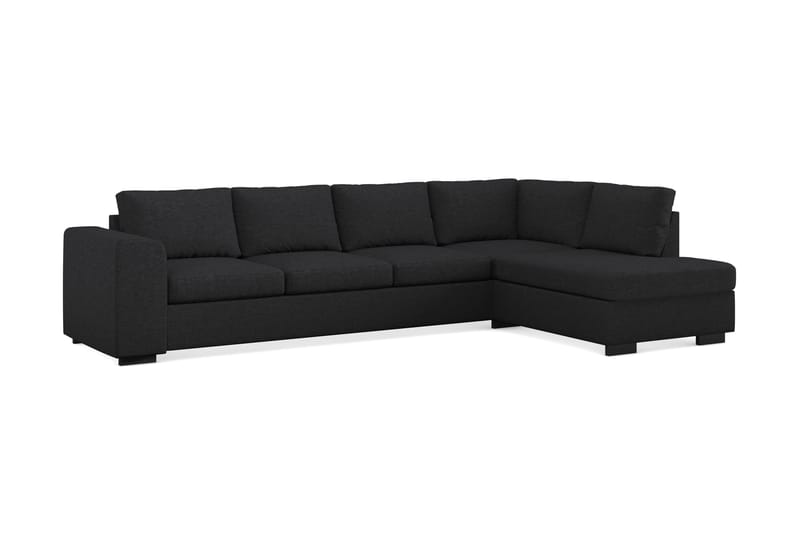 Link 4-sits Högervänd L-formad Large Schäslongsoffa i Tyg - Svart - Möbler - Soffa - Divansoffor & schäslongsoffa