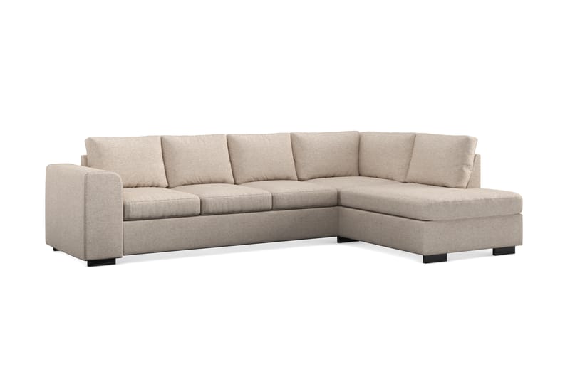 Link 4-sits Högervänd L-formad Schäslongsoffa i Tyg - Beige - Möbler - Soffa - Divansoffor & schäslongsoffa