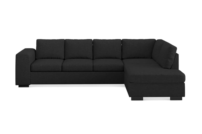 Link 4-sits Högervänd L-formad Schäslongsoffa i Tyg - Svart - Möbler - Soffa - Divansoffor & schäslongsoffa