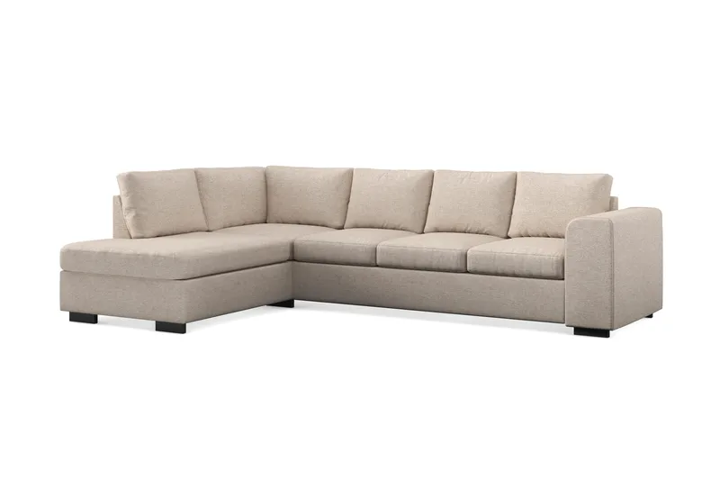 Link 4-sits Vänstervänd L-formad Schäslongsoffa i Tyg - Beige - Möbler - Soffa - Divansoffor & schäslongsoffa