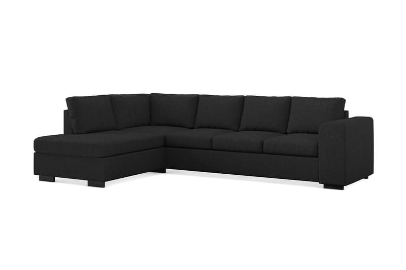 Link 4-sits Vänstervänd L-formad Schäslongsoffa i Tyg - Svart - Möbler - Soffa - Divansoffor & schäslongsoffa