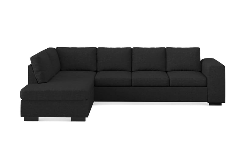 Link 4-sits Vänstervänd L-formad Schäslongsoffa i Tyg - Svart - Möbler - Soffa - Divansoffor & schäslongsoffa