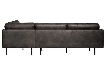 Lissbon 3-sits Höger L-formad Hörnsoffa i Konstläder - Antracit - Möbler - Soffa - Divansoffor & schäslongsoffa