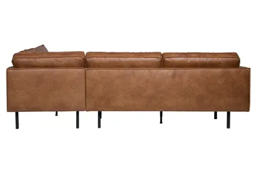 Lissbon 3-sits Höger L-formad Hörnsoffa med Divan 266 cm i Läder - Cognac - Möbler - Soffa - Divansoffor & schäslongsoffa