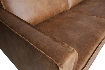Lissbon 3-sits Höger L-formad Hörnsoffa med Divan 266 cm i Läder - Cognac - Möbler - Soffa - Divansoffor & schäslongsoffa