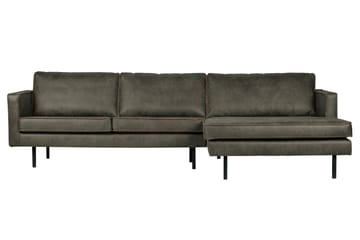 Lissbon 3-sits Högervänd L-formad Divansoffa 300 cm i Läder - Grön - Möbler - Soffa - Divansoffor & schäslongsoffa