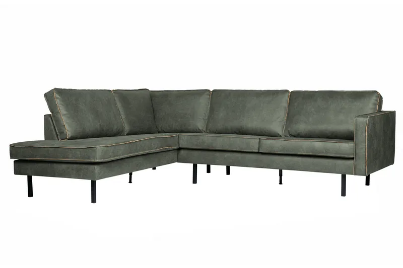 Lissbon 3-sits Vänster L-formad Hörnsoffa 266 cm i Läder - Grön - Möbler - Soffa - Divansoffor & schäslongsoffa