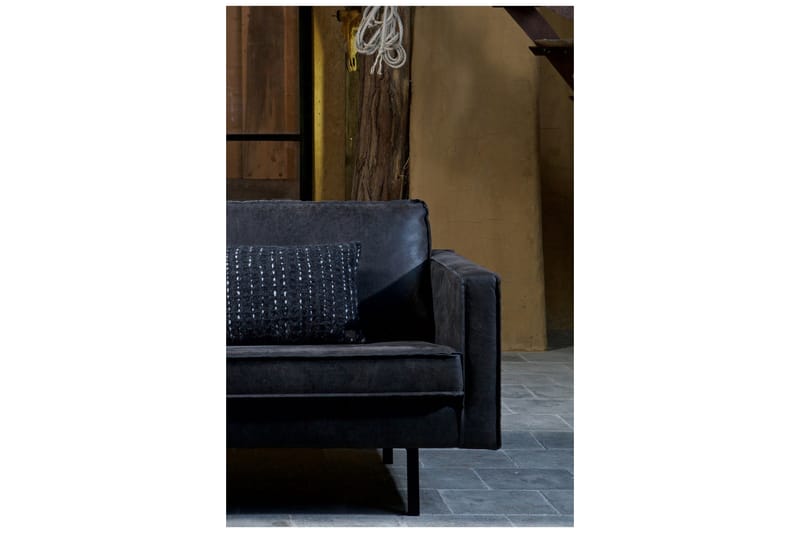 Lissbon 3-sits Vänster L-formad Hörnsoffa 266 cm i Läder - Mörkgrå - Möbler - Soffa - Divansoffor & schäslongsoffa