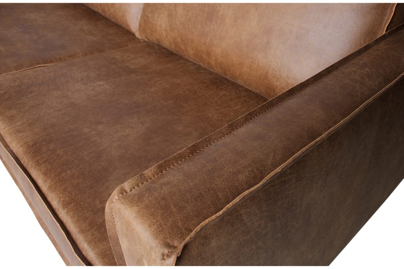 Lissbon 3-sits Vänster L-formad Hörnsoffa med Divan i Skinn - Cognac - Möbler - Soffa - Divansoffor & schäslongsoffa