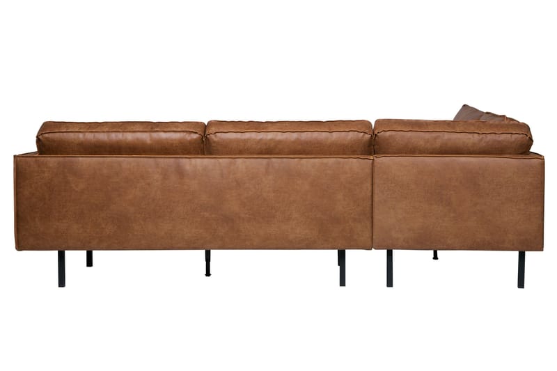 Lissbon 3-sits Vänster L-formad Hörnsoffa med Divan i Skinn - Cognac - Möbler - Soffa - Divansoffor & schäslongsoffa
