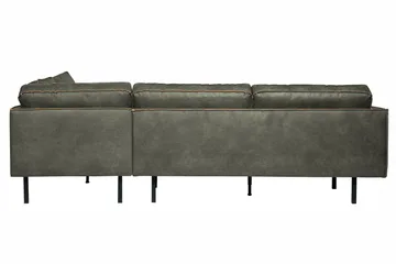 Lissbon 4-sits Höger L-formad Hörnsoffa 266 cm i Läder - Grön - Möbler - Soffa - Divansoffor & schäslongsoffa
