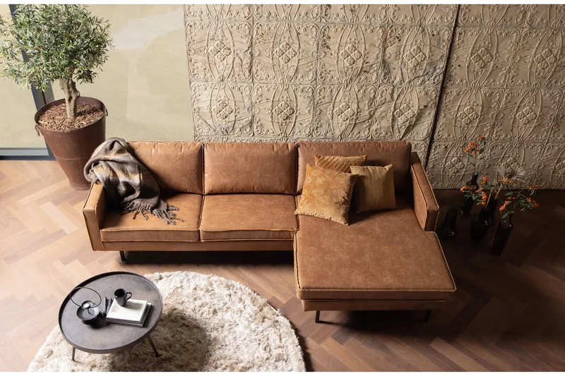 Lissbon Divansoffa Höger - Cognac - Möbler - Soffa - Divansoffor & schäslongsoffa