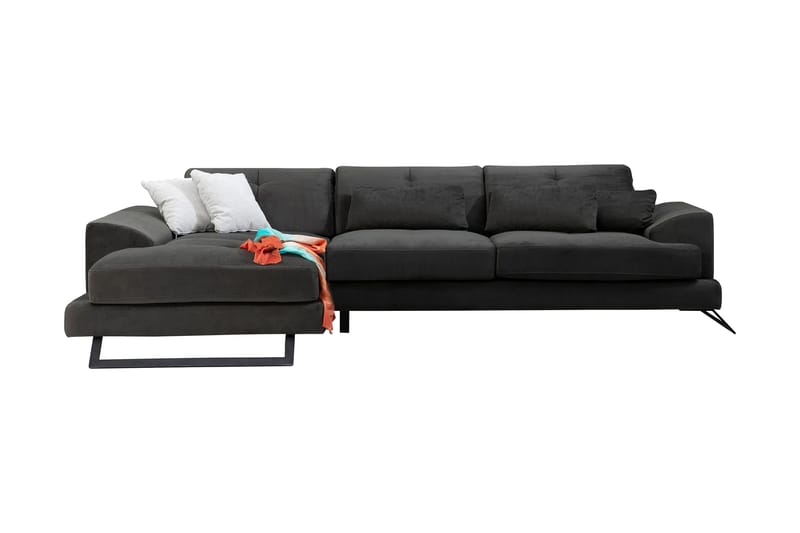 Longa Hörnsoffa med Divan Vänster, Svart
