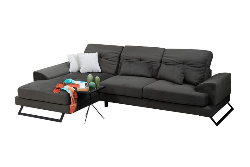 Longa Hörnsoffa med Divan Vänster - Svart - Möbler - Soffa - Divansoffor & schäslongsoffa