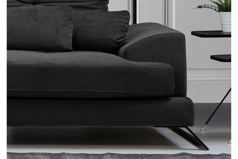 Longa Hörnsoffa med Divan Vänster - Svart - Möbler - Soffa - Divansoffor & schäslongsoffa