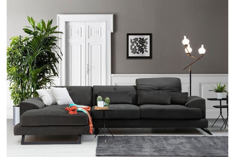 Longa Hörnsoffa med Divan Vänster - Svart - Möbler - Soffa - Divansoffor & schäslongsoffa