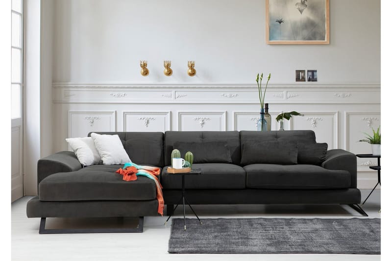 Longa Hörnsoffa med Divan Vänster - Svart - Möbler - Soffa - Divansoffor & schäslongsoffa