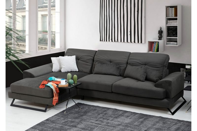 Longa Hörnsoffa med Divan Vänster - Svart - Möbler - Soffa - Divansoffor & schäslongsoffa